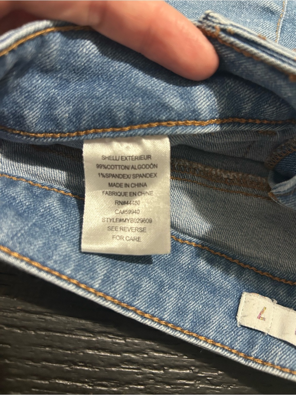 Tinseltown Light Blue Denim Jeans Waistband Detail - Picture 5 of 5